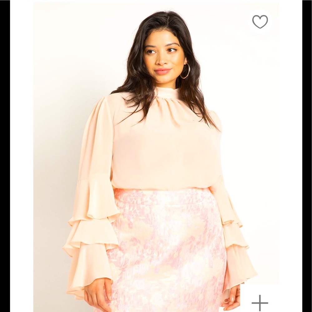 Eloquii Ruffle Sleeve Blouse